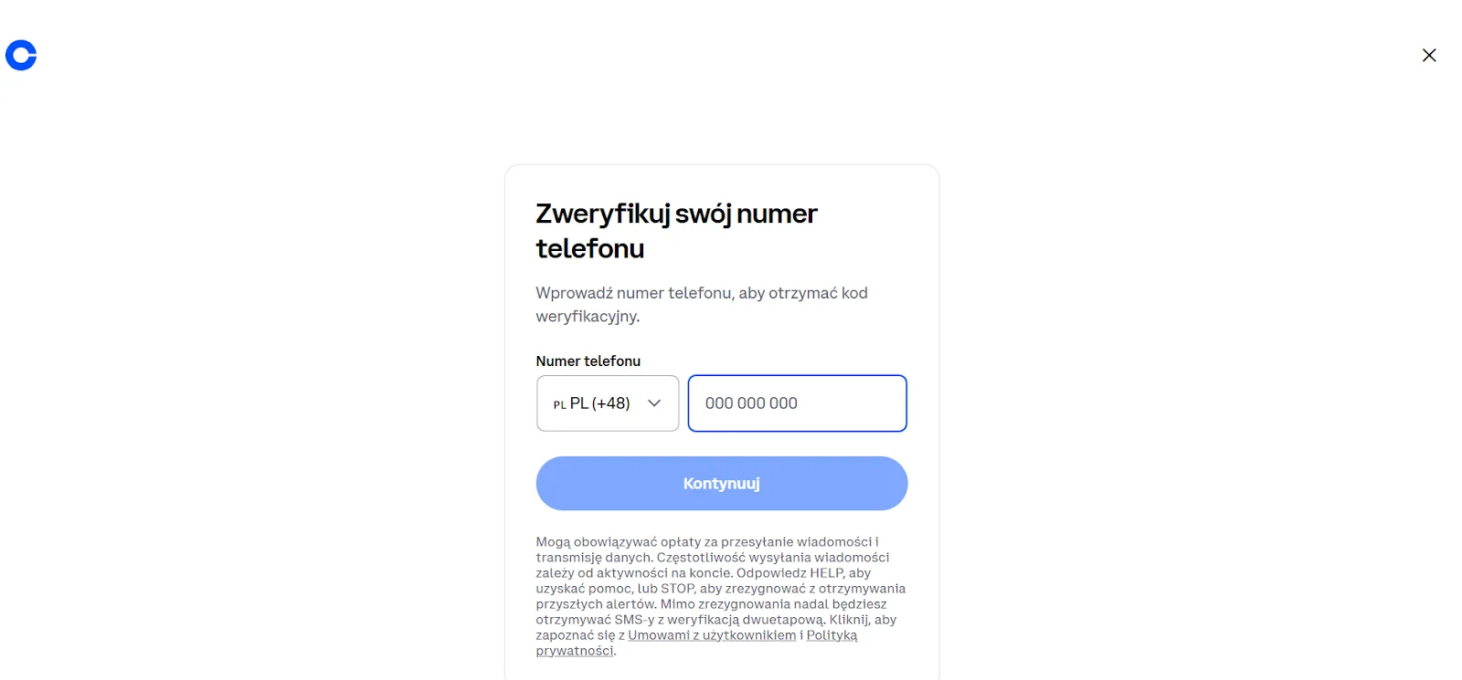 Coinbase rejestracja krok 6