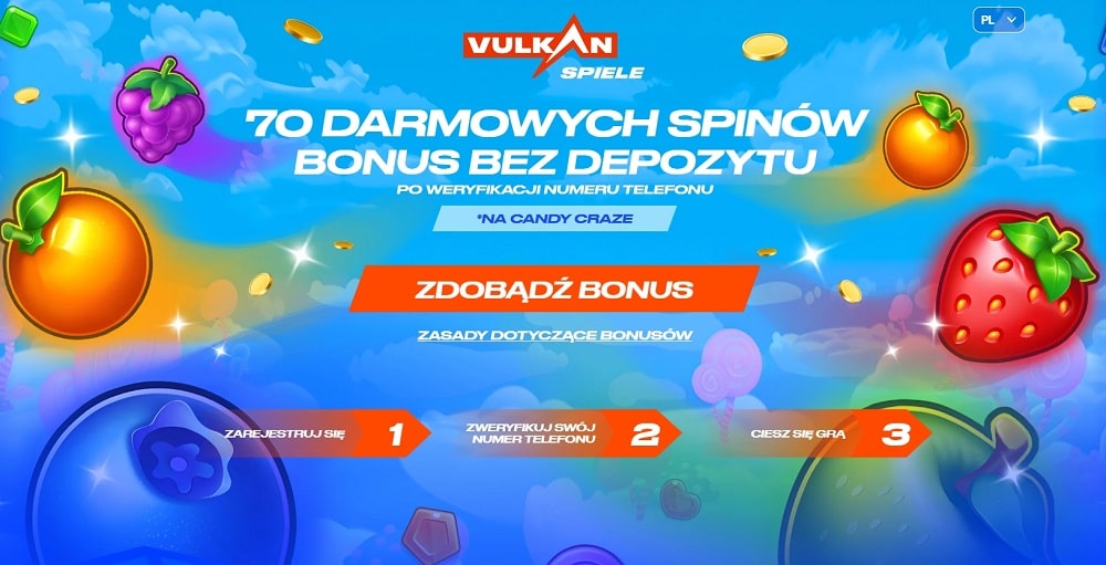 VulkanSpiele - 70 darmowych spinów bez depozytu