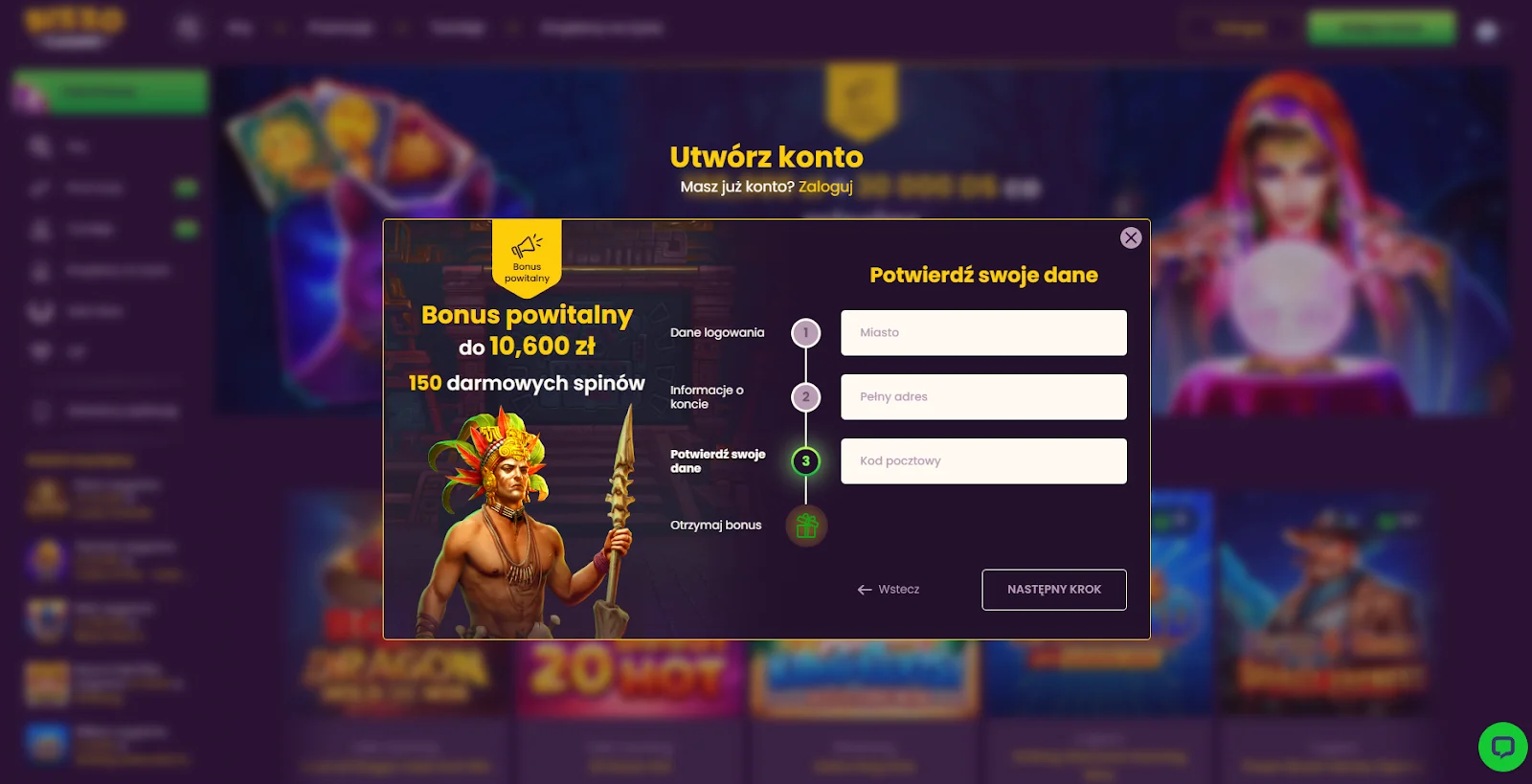 bizzo casino bonus bez depozytu krok 4