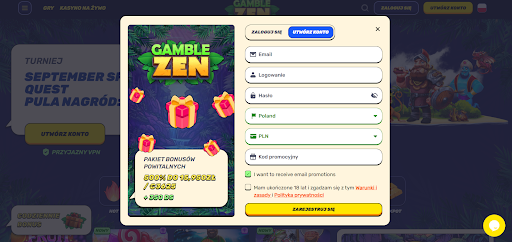 gamblezen casino rejestracja