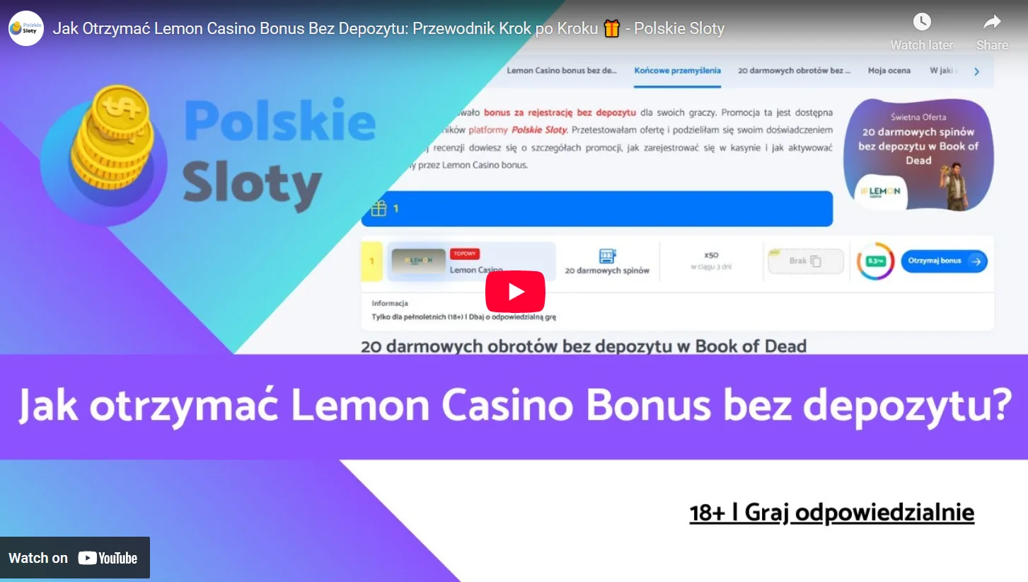 jak otrzymac Lemon Casino bonus bez depozytu wideo